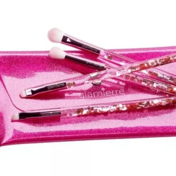 NEW Glamierre Floating Glitter 4 Pc Eye Brush Collection, Pink Luxe - Picture 3 of 4